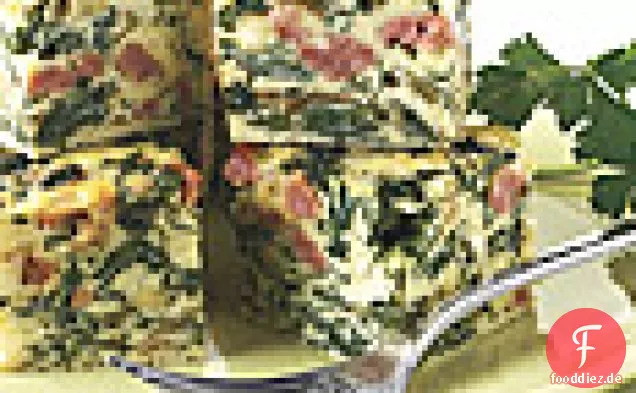 Frittata Bites mit Mangold, Wurst und Feta