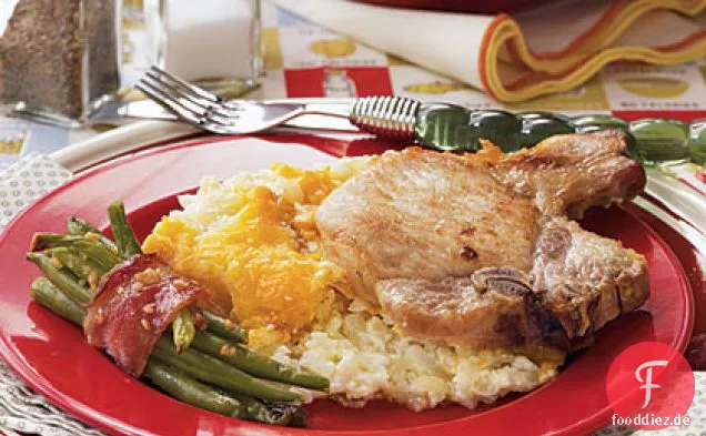 Hashbrown-Schweinekotelett Auflauf