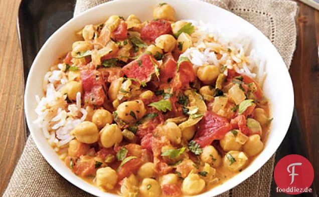 Kichererbsen in Curry-Kokosbrühe