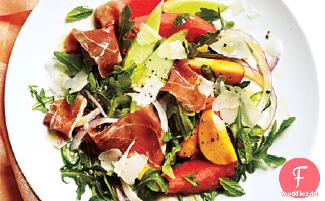 Melonensalat mit Schinken