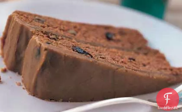 Apfelmus-Rosinenkuchen mit Karamellglasur