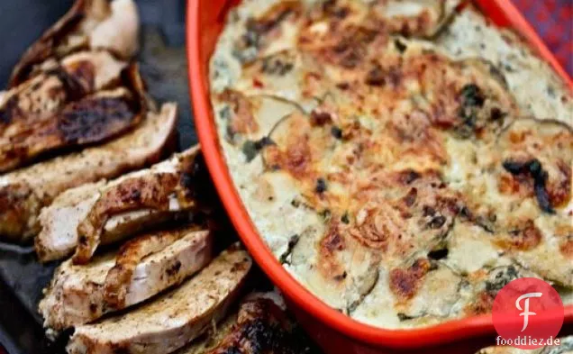 Ancho-geriebene Putenbrust mit Koriander-Habanero-Kartoffelgratin