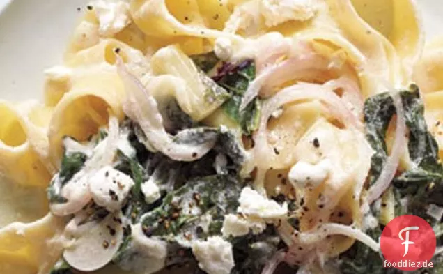 Pappardelle Mit Mangold, Zwiebeln Und Ziegenkäse Rezept