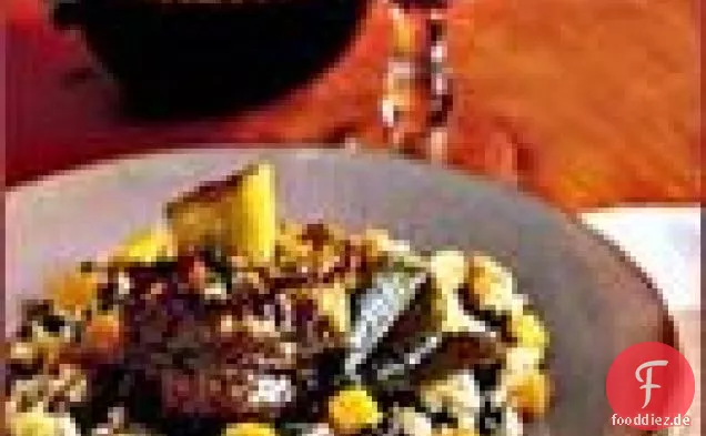 Butternusskürbis, Mangold und Apfelrisotto