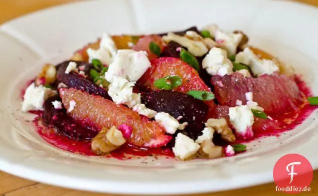 Geröstete Rüben mit Zitrusfrüchten, Feta und Walnüssen