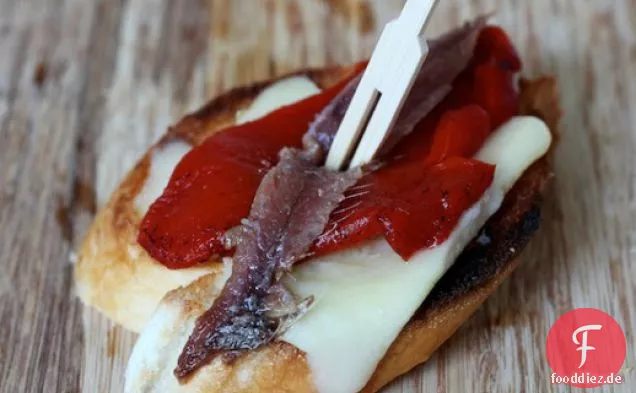 Sardellen, Paprika und Manchego Pintxos