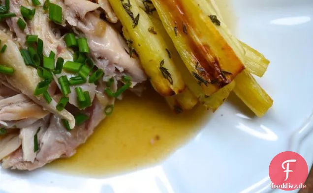Geschmortes Kaninchen mit Pastinaken