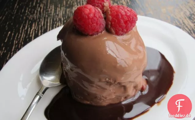 Cremige Schokolade Himbeere Sommer Pudding