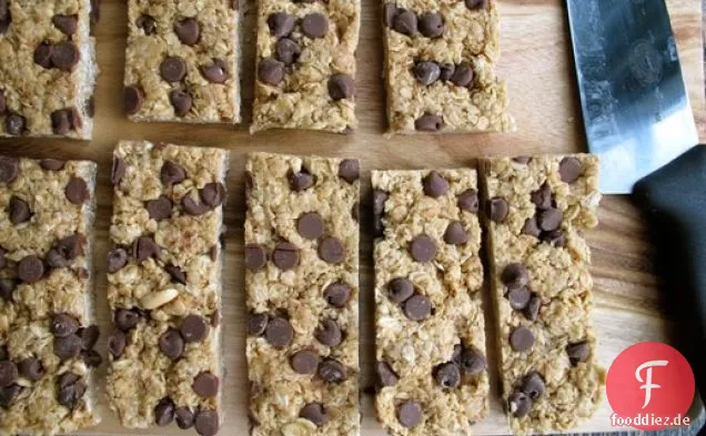 No-Bake Super Zähe Schokolade Chip Erdnuss Butter Hafer Bars