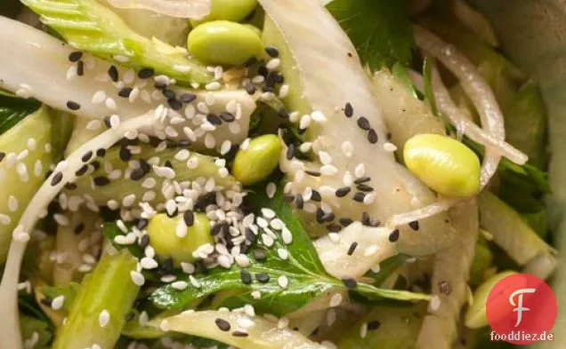 Asiatische Sellerie, Fenchel und Edamame Salat mit kandierter Zitrone, aus 'Mehl, Auch