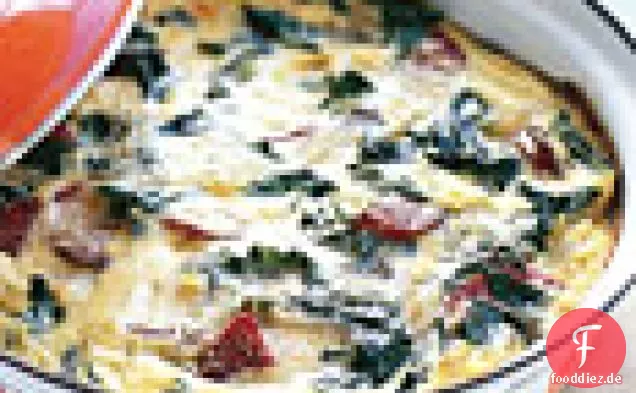 Mangold und Salami-Frittata