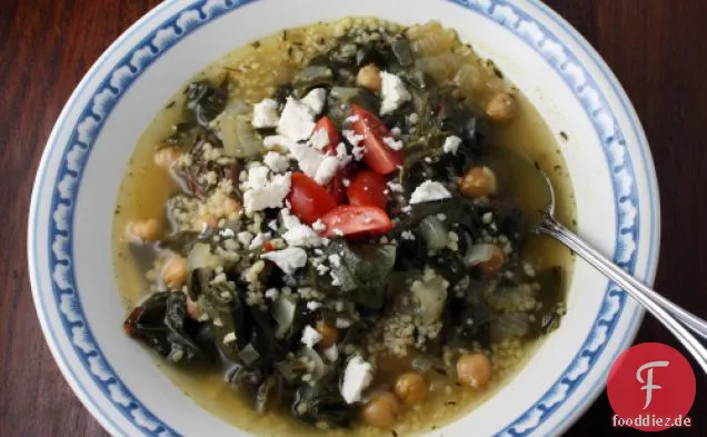 Kichererbsen-Mangold-Couscous-Suppe