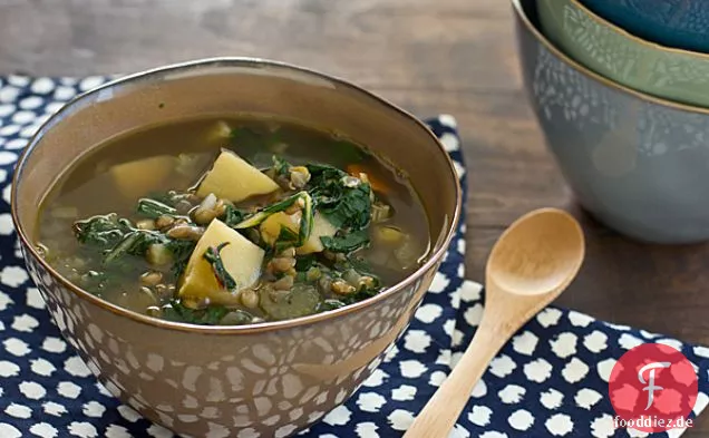 Mangold, Linsen & Kartoffel Slow Cooker Suppe