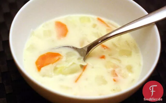 Abendessen heute Abend: Kartoffel-Cheddar-Suppe