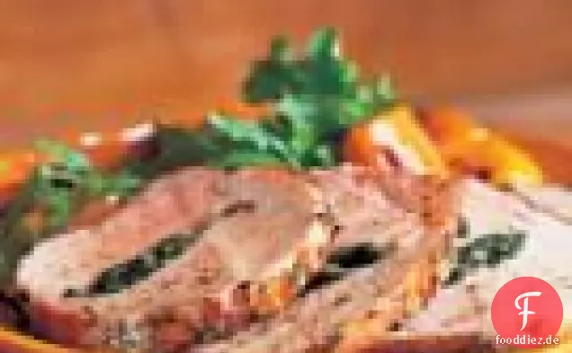 Schweinelende gefüllt mit Gemüse & Knoblauch