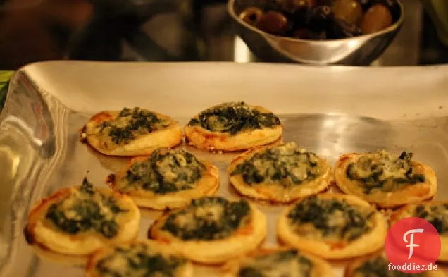 Open-faced Spinat Pie Bites