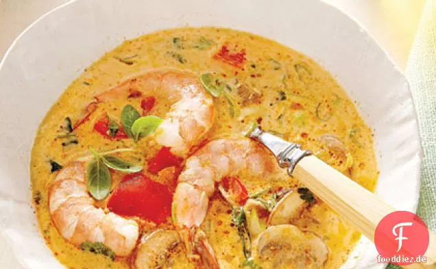 Würzige Kokosnuss-Garnelen-Suppe
