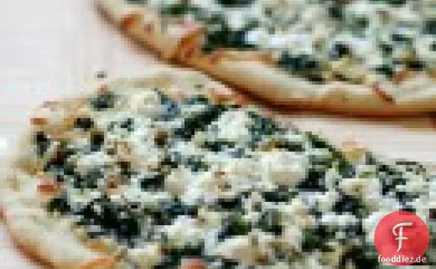Pizza Bianca mit Ziegenkäse und Gemüse