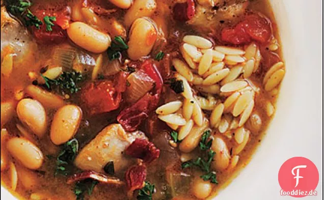 Huhn und weiße Bohnensuppe