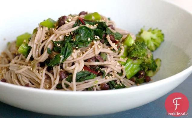 Miso Soba Stir Fry Mit Grünen Bohnen Und