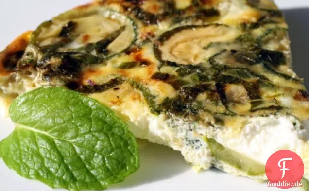 Französisch im Nu: Easy-Omelett mit Zucchini, Ziegenkäse und Minze