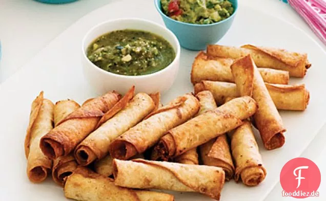 Bohnen und Huhn Taquitos