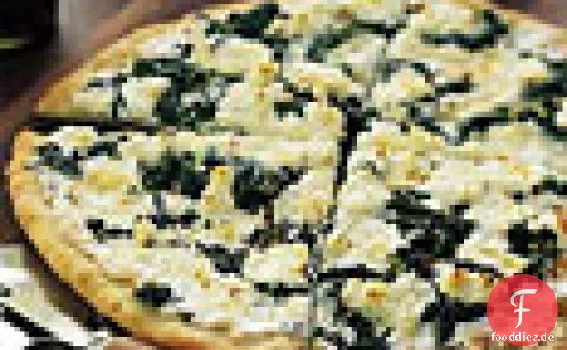 Pizza Bianca mit Ziegenkäse und Gemüse