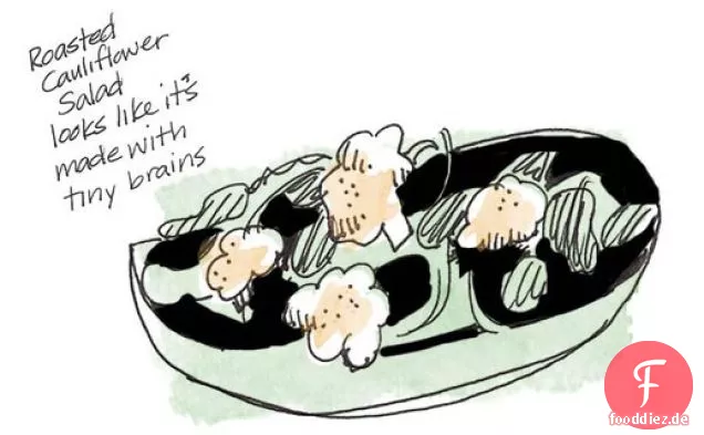 Gebratener Blumenkohl-Spinat-Salat mit Champagner-Vinaigrette