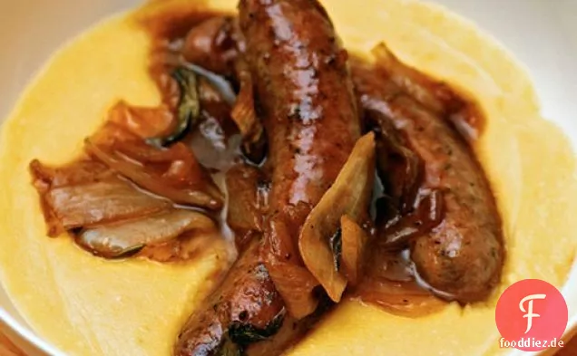 Abendessen heute Abend: Apfelwein-geschmorte Würstchen mit Salbei