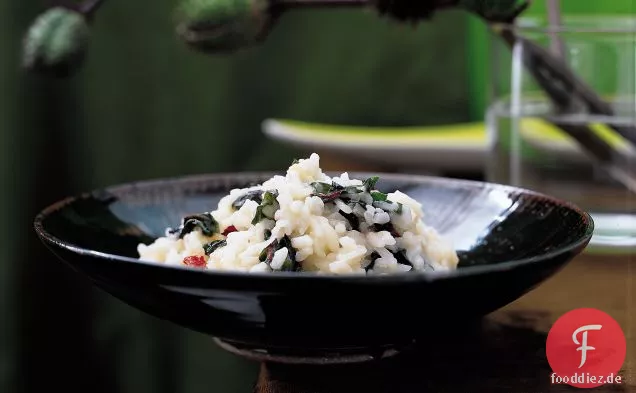 Risotto mit bitterem Gemüse und Ziegengouda