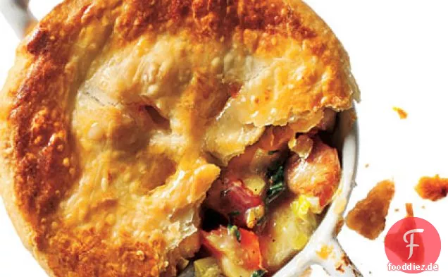 Huhn, Kartoffel und Lauchkuchen