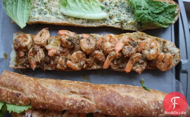 New Orleans-Stil Grill Garnelen Po' Boy