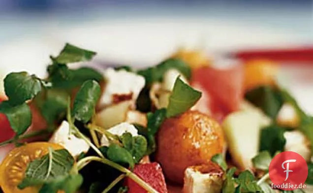 Sommer-Melone Salat mit Feta und Minze