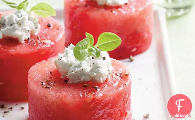 Herbed Ziegenkäse-Melone Party Bites