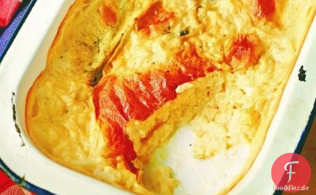 Vanille-Reispudding mit Kirsch-Rum-Sirup