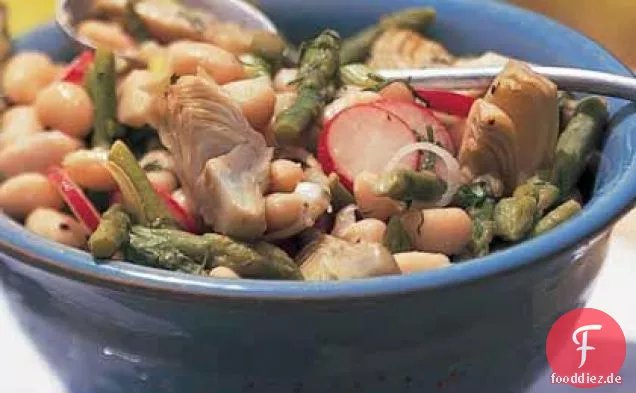 Weißer Bohnensalat mit Spargel und Artischocken