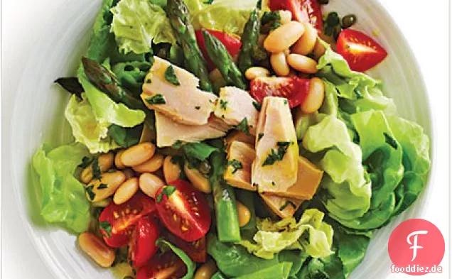 Thunfisch und weißer Bohnensalat