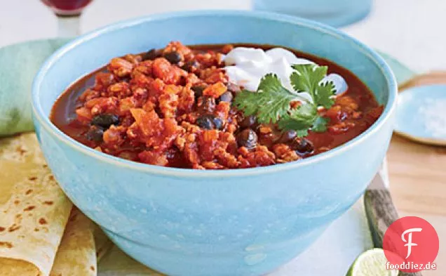 Schwarz-Bohnen-Truthahn Chili