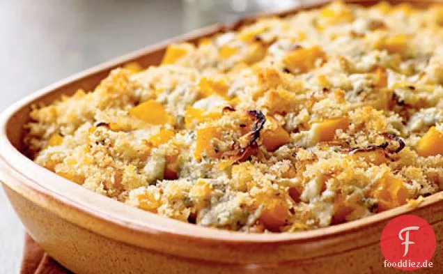 Butternut Squash Gratin mit Blauschimmelkäse und Salbei