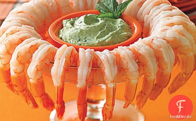 Shrimp Cocktail mit grünem Goblin Dressing