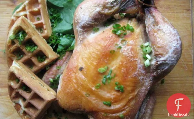 Sonntagsessen: Brathähnchen mit Kräuterwaffeln