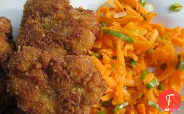 Sonntagsessen: Gebratenes Brot mit Karottensalat