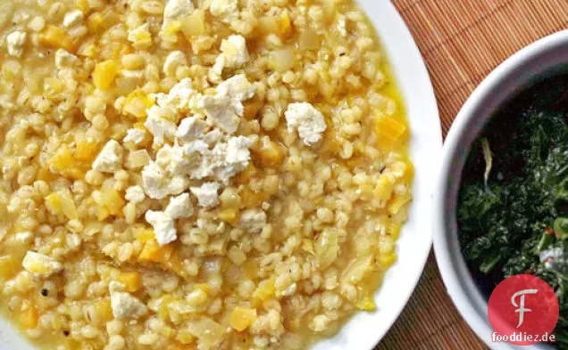 Abendessen heute Abend: goldene Rüben, Gerste 