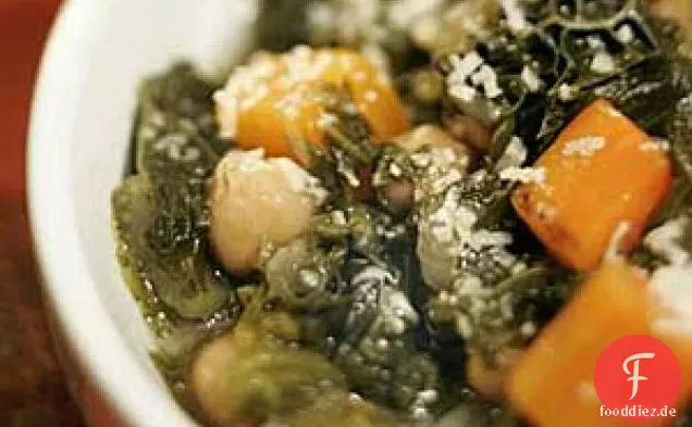 Suppe mit Wintergrün und Kichererbsen