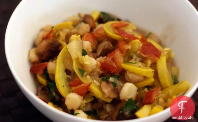 Abendessen heute Abend: Squash und Pilz Hominy