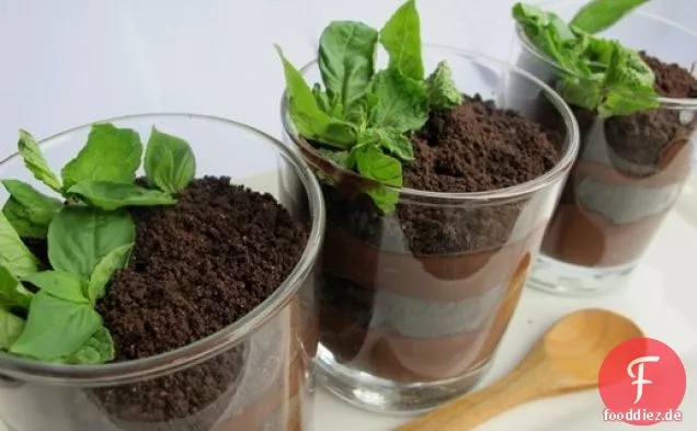 Schokolade Schmutz Pudding Töpfe