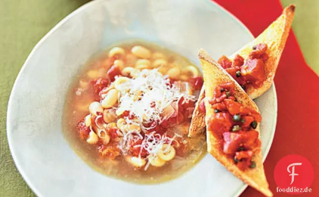 Schnelle Pasta e Fagioli Mit Parmesan