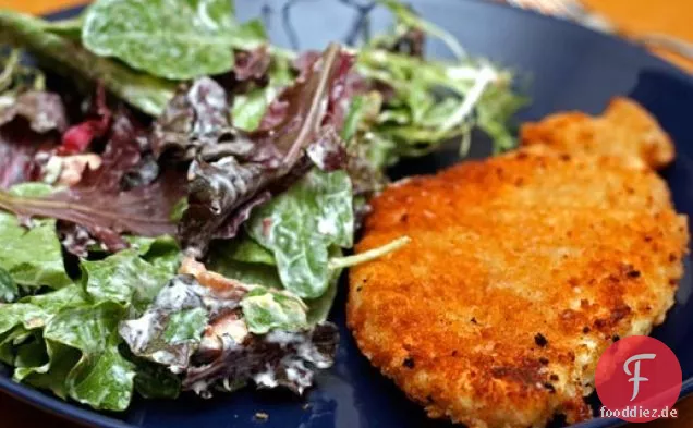 Abendessen heute Abend: Hähnchenschnitzel mit cremigem Parmesan-Dressing