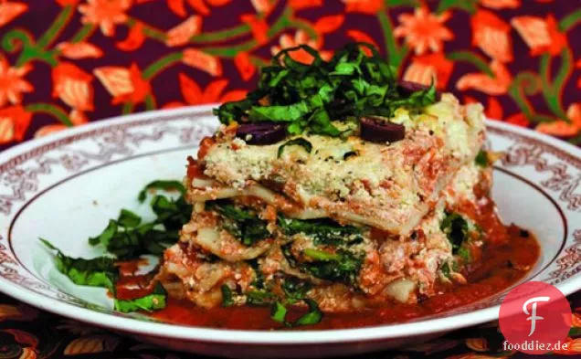 Kochen Sie das Buch: Lasagne mit geröstetem Blumenkohl Ricotta und Spinat