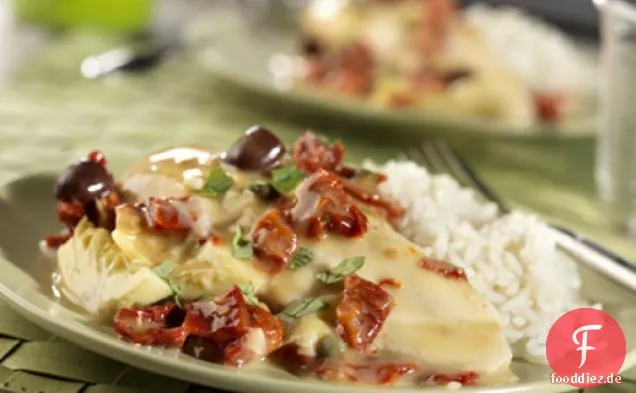 Slow Cooker Huhn in cremiger sonnengetrockneter Tomatensauce